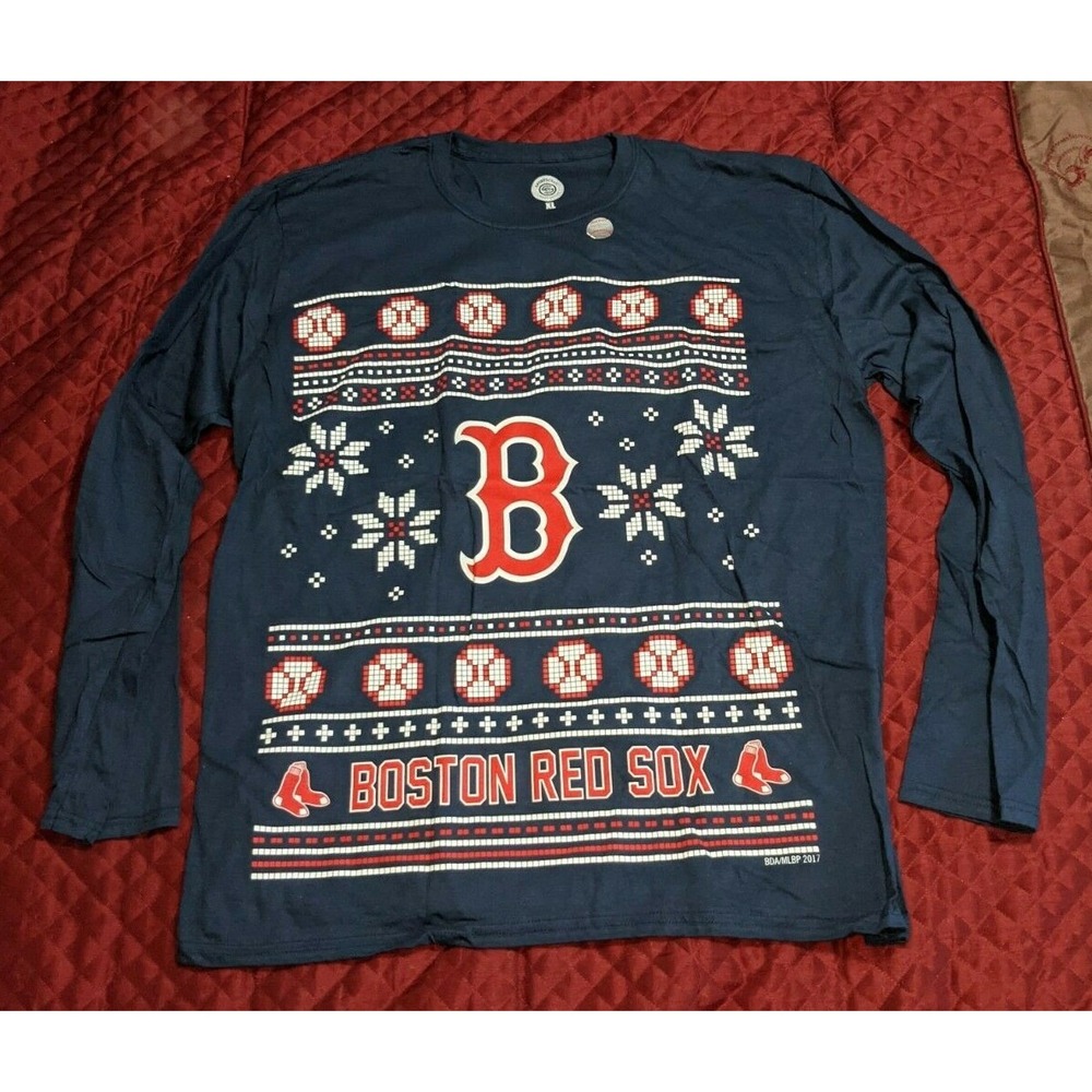 Sports Crate Boston Red Sox Christmas Long Sleeve T-shirt Limited Edition 2017